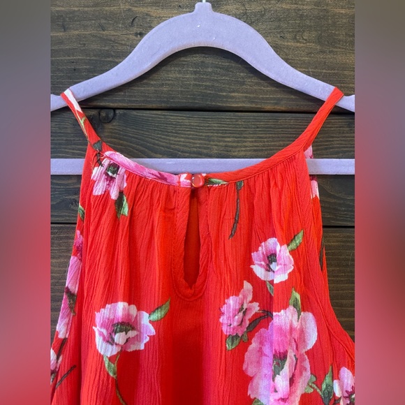 Chenault Girl Dress Red with flowers Size 8 - Picture 2 of 7